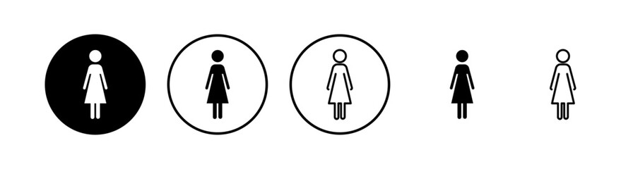 female icon set. Toilet sign. female restroom sign vector. woman icon