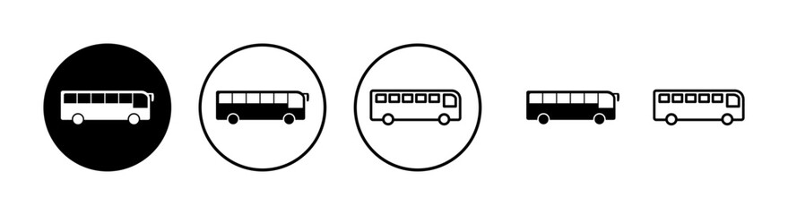 Bus Icons set. Bus vector icon. Public transport symbol.