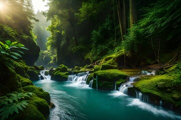 Obraz premium waterfall in the forest