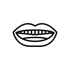 Black line icon for mouth 