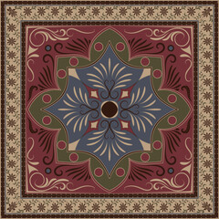 Carpet pattern. Rectangular prayer mats, prayer mats, tea mats, meditation mats.