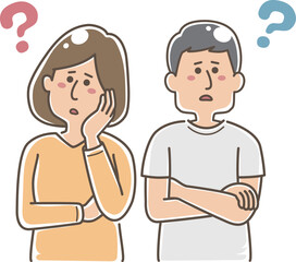 悩んでいる若い夫婦