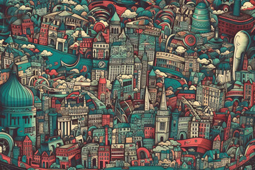 Digital abstract colorful background. AI generated