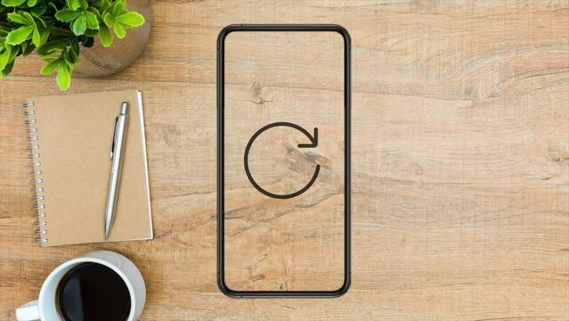 iOS iPhone Smartphone Rotating Animation Rotate Spinning Desk Background 3D Render