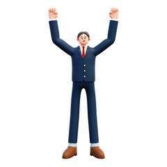 businessman celebrationg success 3d illustration