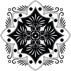 Flower Mandala. Vintage decorative elements. Oriental pattern, vector illustration. Islam,ottoman motifs. Coloring book page