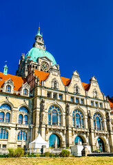 Fototapeta na wymiar New Town Hall of Hannover in Lower Saxony, Germany