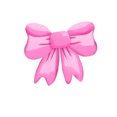 pink bow with ribbon
