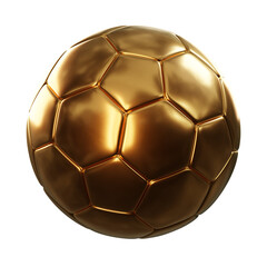 Golden soccer ball isolated