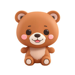 BEAR with happy faces, Chibi style, tiny, Cute, and transparent background.