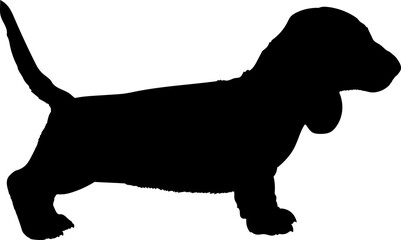 Dachshund Dog puppies silhouette. Baby dog silhouette. Puppy