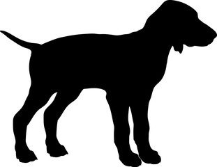 German Shorthaired Pointer Dog puppies silhouette. Baby dog silhouette. Puppy
