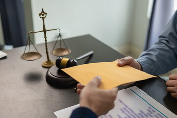 A lawyer or court receives money from a businessman in exchange for help, an unfair judgment is...