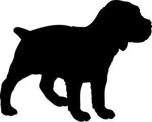 German Wirehaired Pointer Dog puppies silhouette. Baby dog silhouette. Puppy