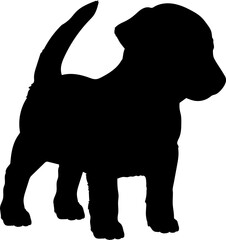 Russell Terrier. Dog puppies silhouette. Baby dog silhouette. Puppy
