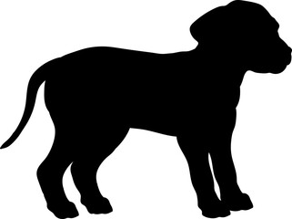 Rhodesian Ridgeback Dog puppies silhouette. Baby dog silhouette. Puppy