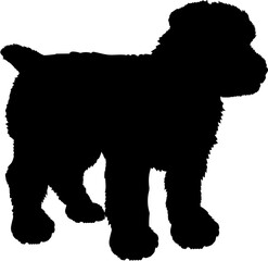 Soft Coated Wheaten Terrier. Dog puppies silhouette. Baby dog silhouette. Puppy
