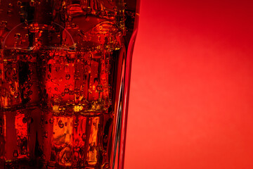 Glass full of ice cubes