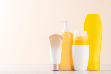 A vibrant collection of toiletry tubes