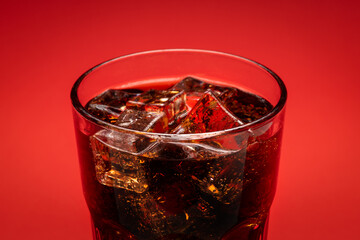 Glass full of ice cubes