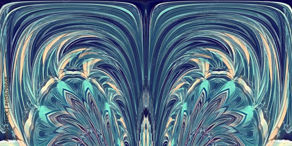 Poster creative unique art-deco style pattern and repeating design in grey and blue colours