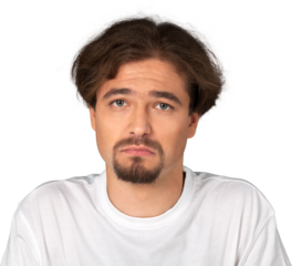 Portrait of a Sad , Bored Man