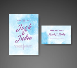 Save the date with watercolor background. Design for your invitation.