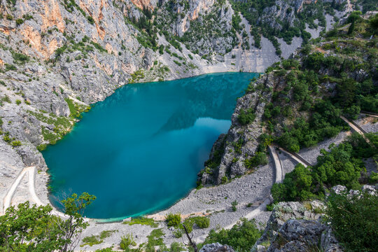 Blue lake called Modro Jezero at Imotski in Croatia.