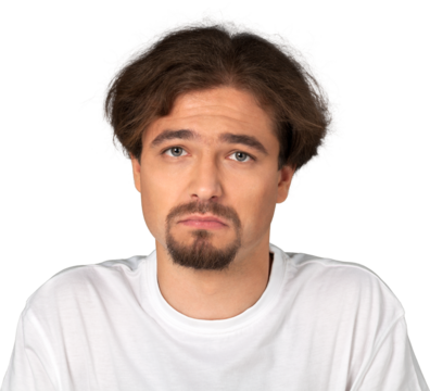 Portrait of a Sad , Bored Man