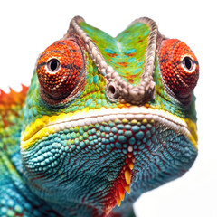 Fototapeta premium Closeup of a Chameleon's (Chamaeleonidae) face