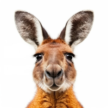 Closeup of a Kangaroo's (Macropus rufus) face