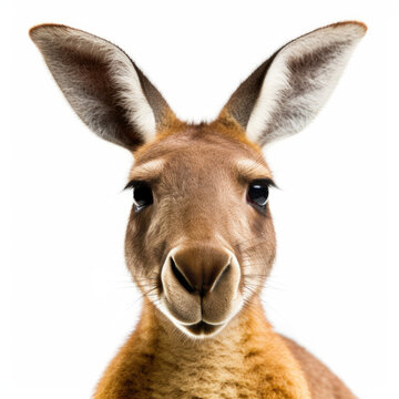 Closeup of a Kangaroo's (Macropus rufus) face