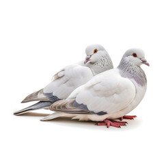 Two Doves (Columba livia) cooing together