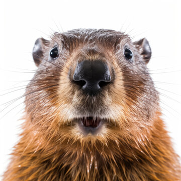 Closeup of a Beaver's (Castor canadensis) face