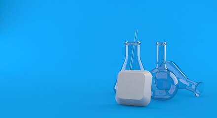 Chemistry flasks with blank keyboard key