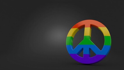 Peace symbol on gray background
