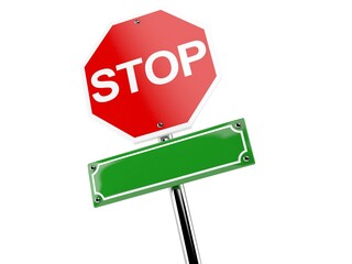 Stop road sign with blank space