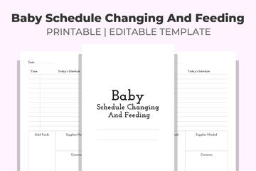 Baby Schedule Changing And Feeding