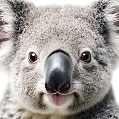 Closeup of a Koala's (Phascolarctos cinereus) face