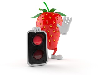 Strawberry character with red light