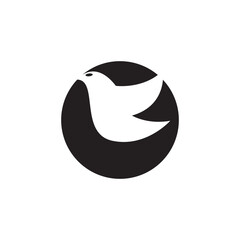 bird black logo icon illustration.