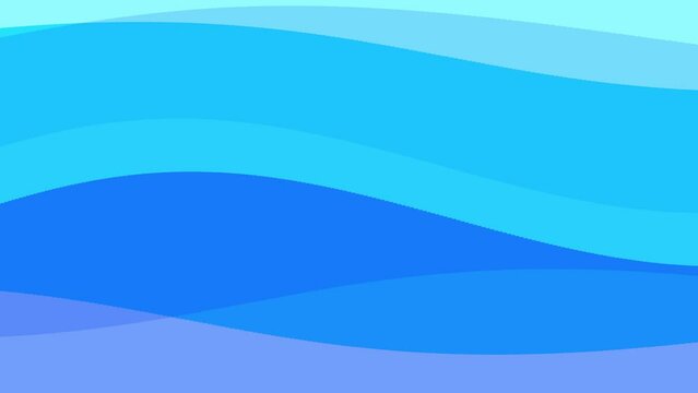 複数の波がオーバーレイするカラーな波のアニメーション素材　15秒　ウォーターブルー