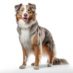 Fototapeta premium A full body shot of an intelligent Australian Shepherd (Canis lupus familiaris)