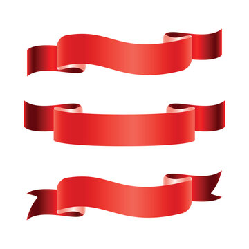 vector illustration set of ribbon banners