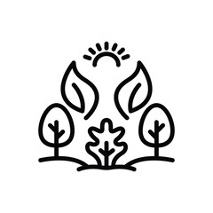 Black line icon for green 