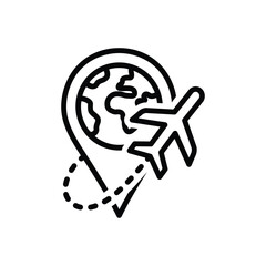 Black line icon for tours 