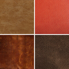 Fototapeta premium Natural cowhide in various color, luxury clothing accessories suitable for photo collage, website header banner