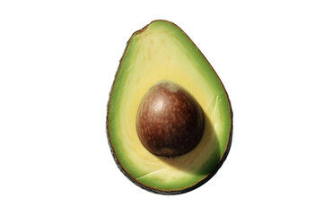 Avocado with half of a ripe  its seed exposed for fruit presentation 