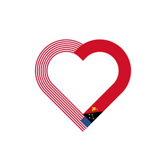 unity concept. heart ribbon icon of united states and papua new guinea flags. vector illustration isolated on white background