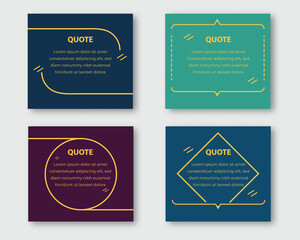 Set of quote template in a flat design